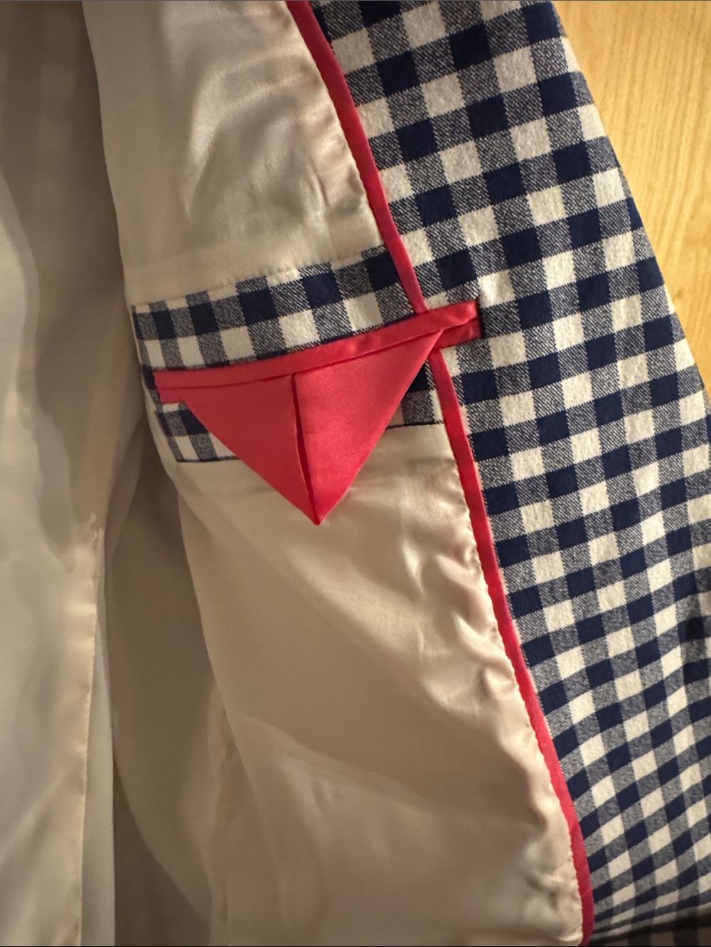 J. Crew Navy and White Gingham Blazer & Trouser Set. - Picture 4 of 8